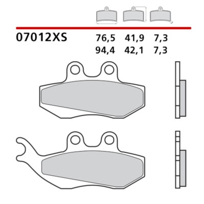 Pastiglie Freno Anteriore BREMBO 07012XS Sinterizzate