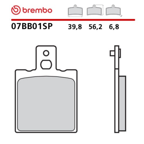 Pastiglie Freno Posteriore BREMBO 07BB01SP Sinterizzate Rosse