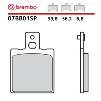 Pastiglie Freno Posteriore BREMBO 07BB01SP Sinterizzate Rosse