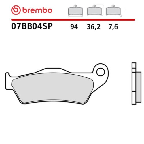 Pastiglie Freno Posteriore BREMBO 07BB04SP Sinterizzate Rosse