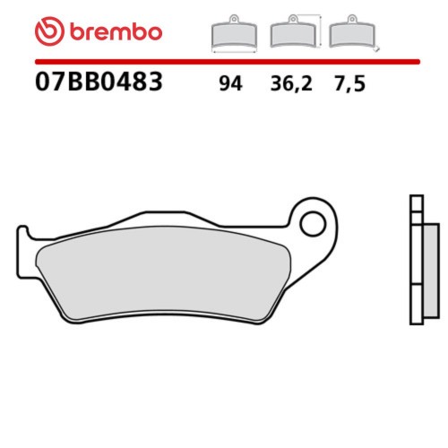 Pastiglie Freno Posteriore BREMBO 07BB0483 Genuine Sinter