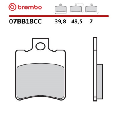 Pastiglie Freno Posteriore BREMBO 07BB18CC Carbon Ceramic Blu
