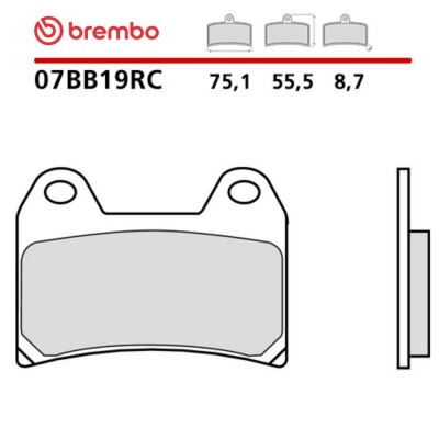 Pastiglie Freno Anteriore BREMBO 07BB19RC Carbon Ceramic Uso Pista