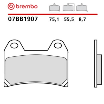 Pastiglie Freno Anteriore BREMBO 07BB1907 Carbon Ceramic Blu