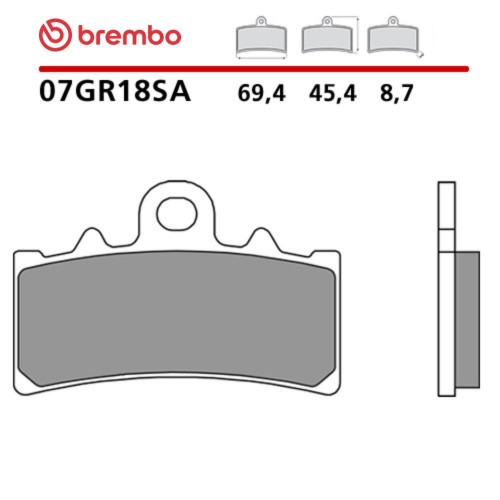 Pastiglie Freno Anteriore BREMBO 07GR18SA Sinterizzate Rosse