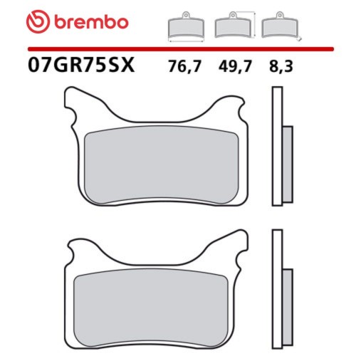 Pastiglie Freno Anteriore BREMBO 07GR75SX Sinterizzate Off-Road Grigie