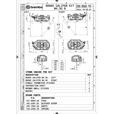 Kit Pinze Freno Anteriori BREMBO STYLEMA Radiali Monoblocco 100mm Nero