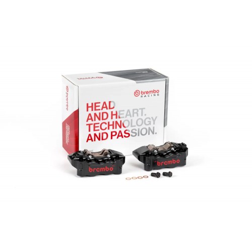 Kit Pinze Freno Anteriori BREMBO RACING GP4-RB Radiali CNC 100mm Nero