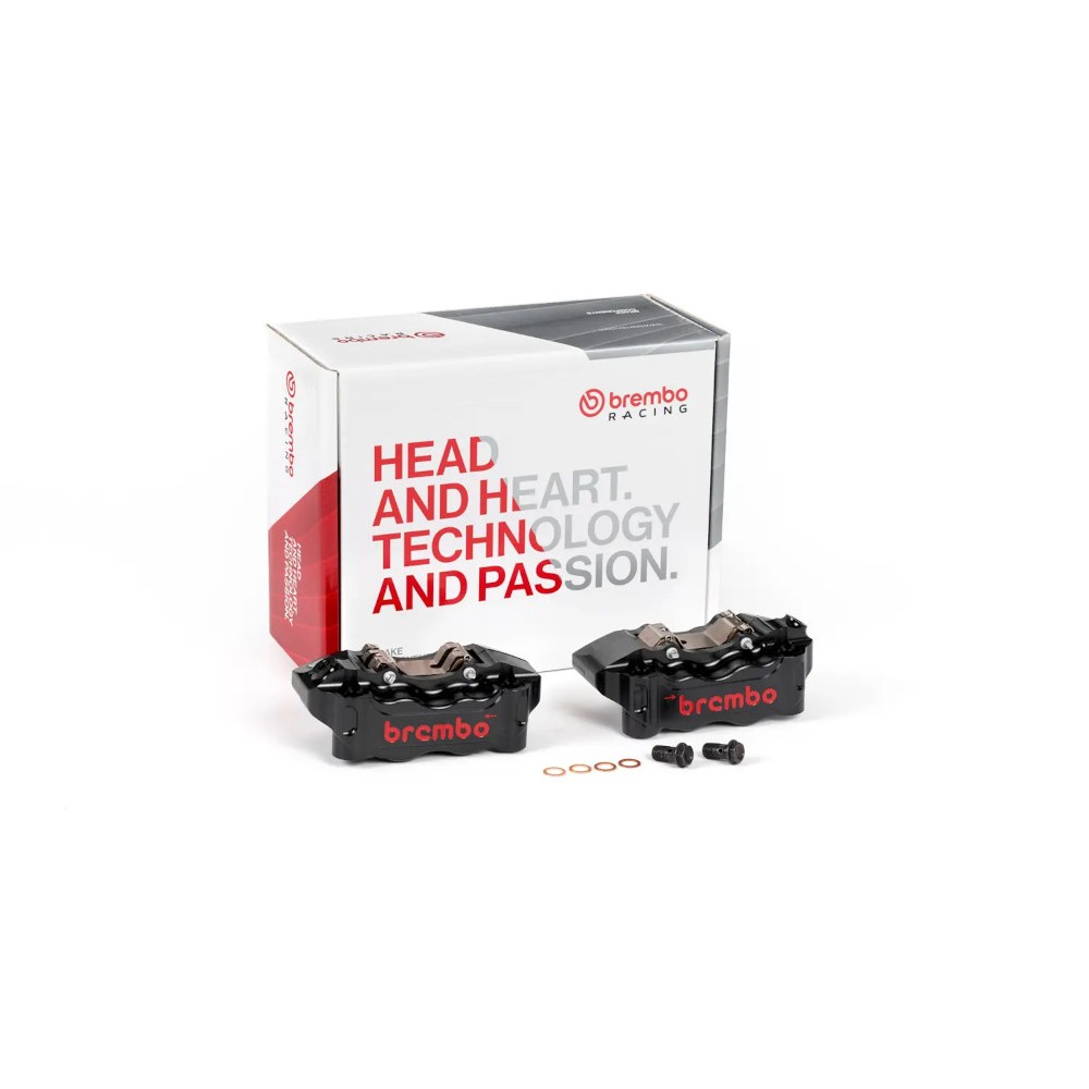 Kit Pinze Freno Anteriori BREMBO RACING GP4-RB Radiali CNC 100mm Nero