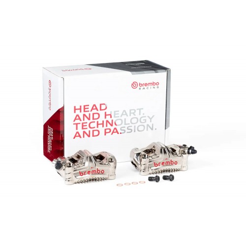 Kit Pinze Freno Anteriori BREMBO GP4-MS Radiali Monoblocco CNC 100mm Nichel