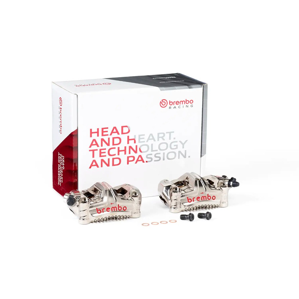 Kit Pinze Freno Anteriori BREMBO GP4-MS Radiali Monoblocco CNC 100mm Nichel