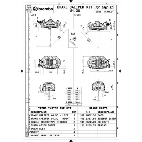 Kit Pinze Freno Anteriori BREMBO GP4-MS Radiali Monoblocco CNC 100mm Nichel