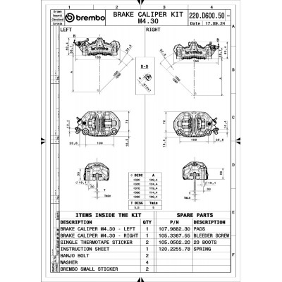 Kit Pinze Freno Anteriori BREMBO GP4-MS Radiali Monoblocco CNC 100mm Nichel