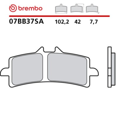 Pastiglie Freno Anteriore BREMBO 07BB37SA Sinterizzate Rosse