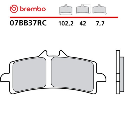Pastiglie Freno Anteriore BREMBO 07BB37RC Carbon Ceramic Uso Pista