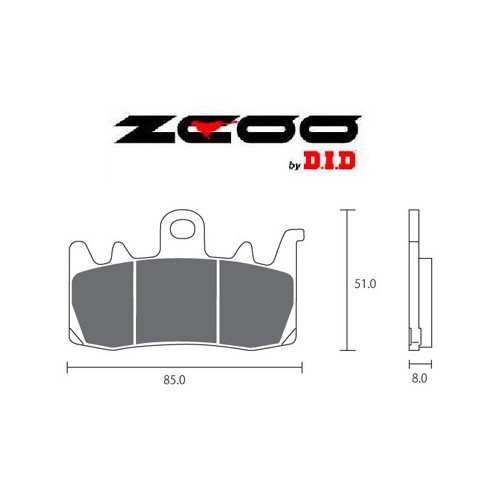 ZCOO B007 EX - 2 COPPIE PASTIGLIE FRENO ANTERIORE