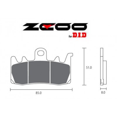 ZCOO B007 EX - 2 COPPIE PASTIGLIE FRENO ANTERIORE