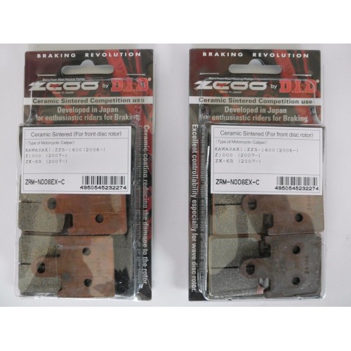 ZCOO N006 EXC - 4 COPPIE PASTIGLIE FRENO ANTERIORE