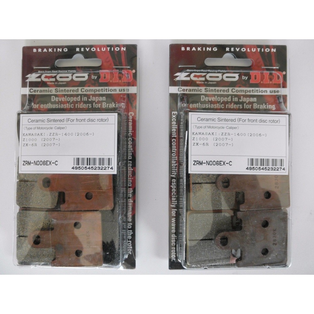 KAWASAKI ZX6R NINJA 600	2007 2008 2009 2010 ZCOO N006 EX 8 PASTIGLIE ANTERIORI