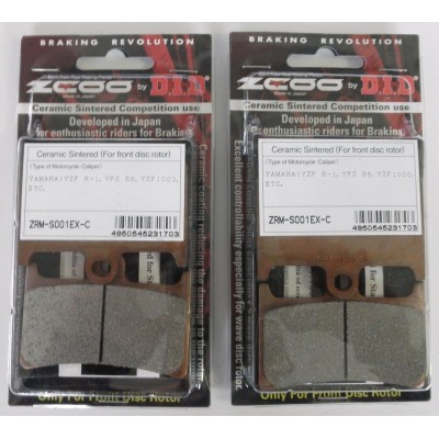 ZCOO S001 EXC - 2 COPPIE PASTIGLIE FRENO ANTERIORE