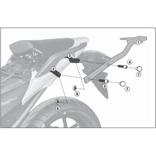 GIVI Attacco posteriore per bauletto MONOLOCK - MONOKEY per HONDA NC 700S - NC 700X - NC 750S / DCT - NC 750X / DCT 2012 / 2015