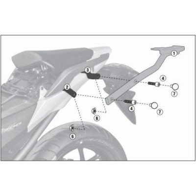 GIVI Attacco posteriore per bauletto MONOLOCK - MONOKEY per HONDA NC 700S - NC 700X - NC 750S / DCT - NC 750X / DCT 2012 / 2015