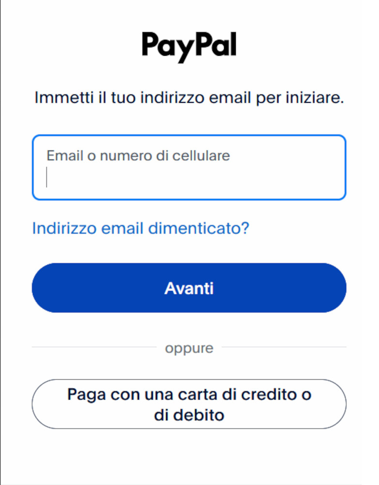 Pagamento con Paypal